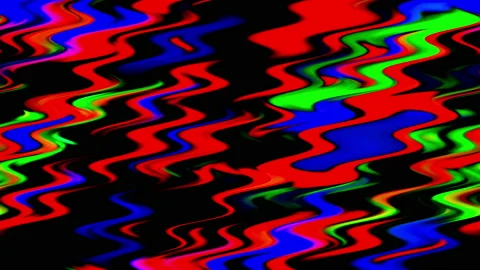 Abstract wavy background, continuous fluctuation of stripes of various colors Video stock 233211965