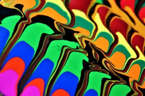 Abstract wavy background of different flowing colors. Stock Illustration