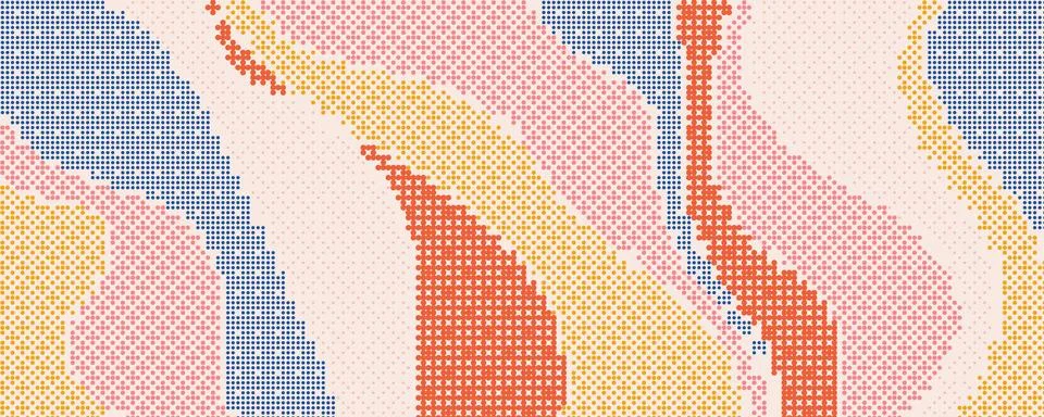 Abstract wavy background with dots, geometric dotted pattern, embroidery st.. Stock Illustration