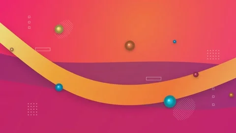 Abstract wavy background with flowing shapes and 3d spheres moving gently. Stock Footage 340905495
