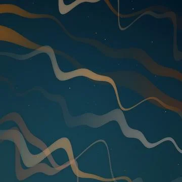Abstract Wavy Background with Fluid Translucent Ribbons and Starry Accents on Illustrazione stock