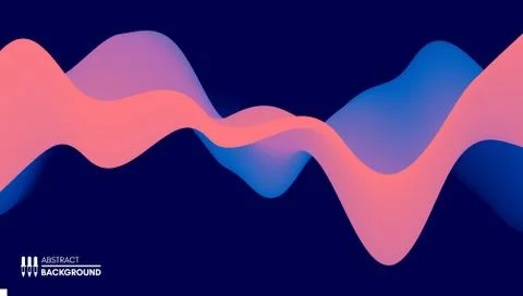 Abstract wavy background with modern gradient colors. Trendy liquid design. M Stock Illustration