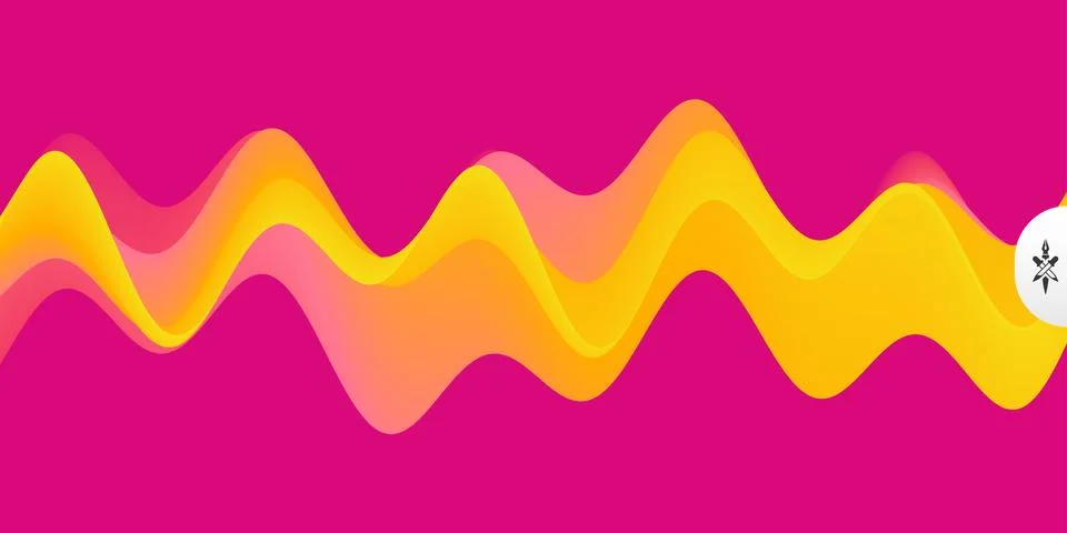 Abstract wavy background with modern gradient colors. Trendy liquid design. M Stock Illustration