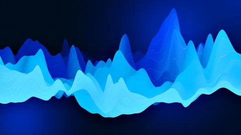 Abstract wavy background with modern gradient colors.  3d illustration sound Stock Illustration
