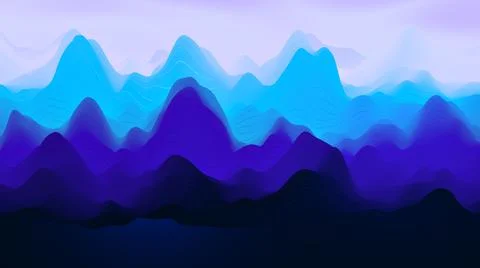 Abstract wavy background with modern gradient colors.  3d illustration sound Stock Illustration