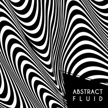 Abstract wavy background, optical art, opart striped Stock Illustration