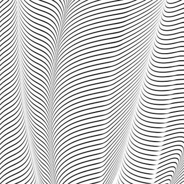 Abstract wavy background, optical art, opart striped Stock Illustration