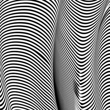 Abstract wavy background, optical art, opart striped Stock Illustration