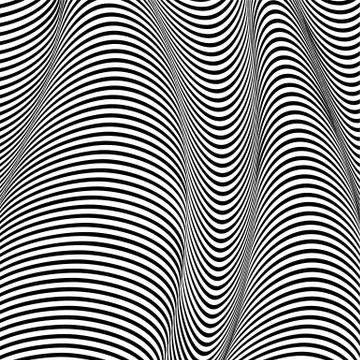 Abstract wavy background, optical art, opart striped Stock Illustration