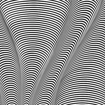 Abstract wavy background, optical art, opart striped Stock Illustration