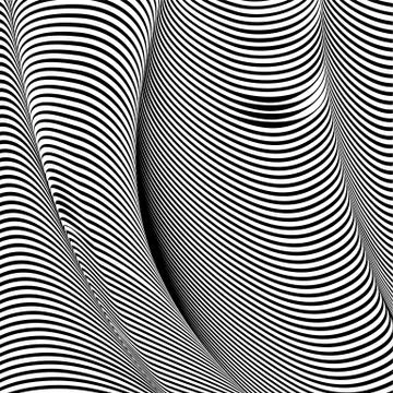 Abstract wavy background, optical art, opart striped Stock Illustration