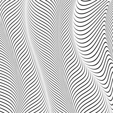 Abstract wavy background, optical art, opart striped Stock Illustration