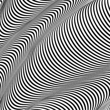 Abstract wavy background, optical art, opart striped Stock Illustration