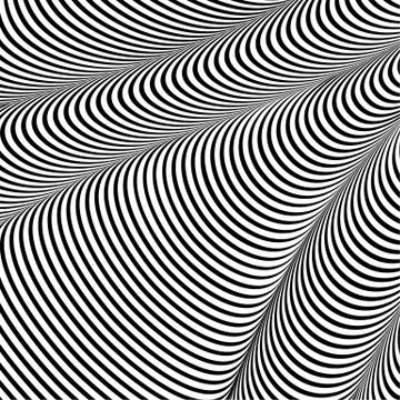 Abstract wavy background, optical art, opart striped Stock Illustration