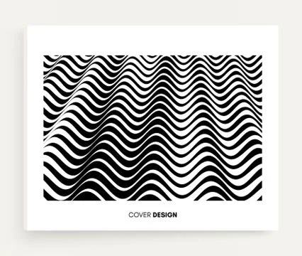Abstract wavy background. Pattern with optical illusion. Textbook, booklet or Stock Illustration