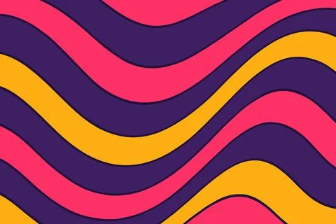 Abstract Wavy Background with Pink Yellow and Purple Stock Illustration
