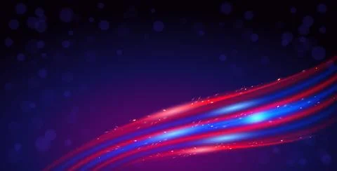Abstract Wavy Background with Red and Blue Neon Stripes Stock Illustration