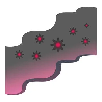 Abstract wavy background with red centered flowers イラスト素材