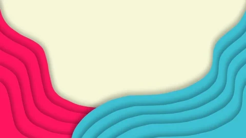 Abstract Wavy Background with Vibrant Red and Blue Paper Cutout Layers. Stock Footage 339126877