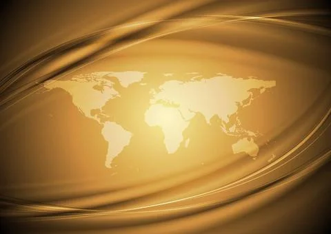 Abstract wavy background with world map. Eps 10 vector design Abstract wav... Stock Photos