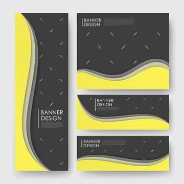 Abstract wavy banner template design Stock Illustration