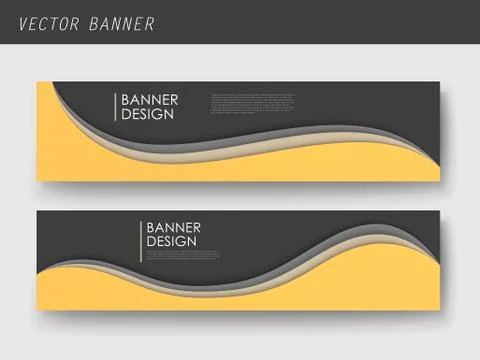 Abstract wavy banner template design Stock Illustration