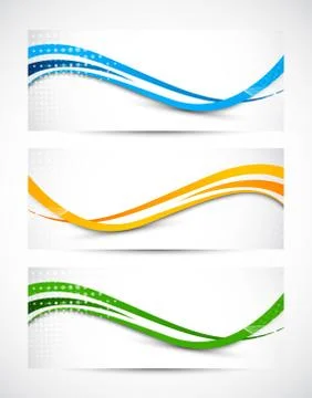 Abstract wavy banners Stock Illustration