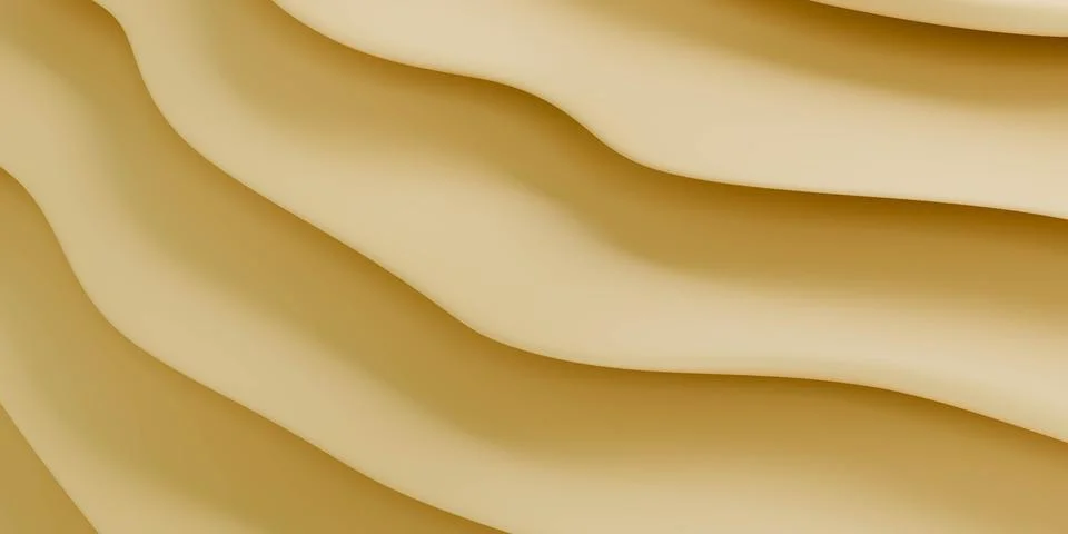 Abstract wavy beige texture 3d rendering Stock Illustration