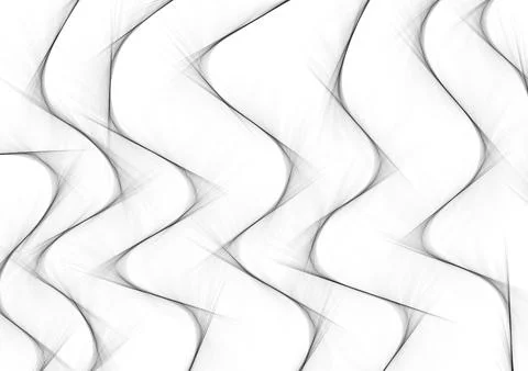 Abstract wavy black lines on white background Stock Illustration