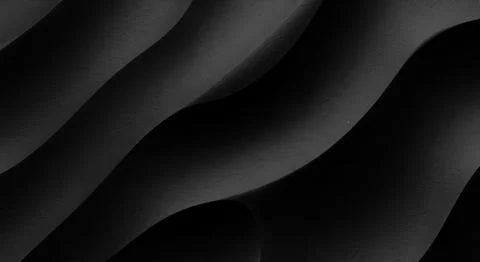Abstract wavy black texture with smooth flowing curves and modern dark design Stock Illustration