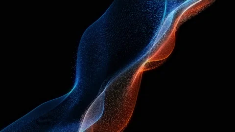Abstract wavy blue and red motion background. Vídeo Stock 112107715