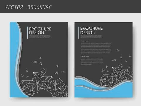 Abstract wavy brochure template design Stock Illustration