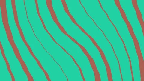 Abstract wavy brown lines on a bright turquoise background Stock Illustration