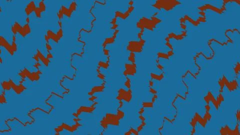 Abstract wavy brown lines on a solid blue background Stock Illustration
