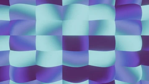 Abstract Wavy Checkered Blocks Purple and Blue Motion Background Vidéo 331199669
