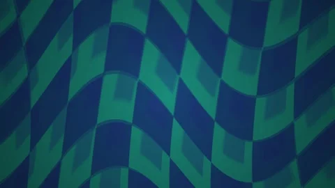 Abstract Wavy Checkered Pattern Blue Green Background Motion. Stock Footage 334516083