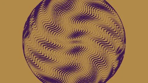 Abstract wavy circle shape with brown and purple texture Illustrazione stock