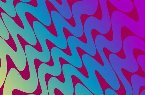 Abstract Wavy Colorful Gradient Pattern With Vibrant Fluid Shapes And Retro.. Stock Illustration