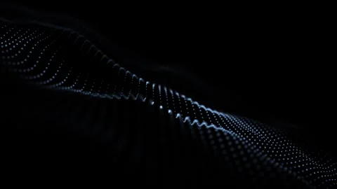 Abstract wavy dots on black loop background Stock Footage 337512747