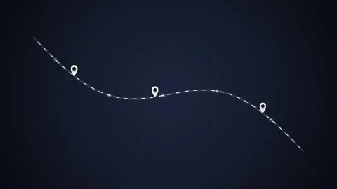 Abstract Wavy Dotted Line Animation on Dark Blue Background Stock Footage 348420971
