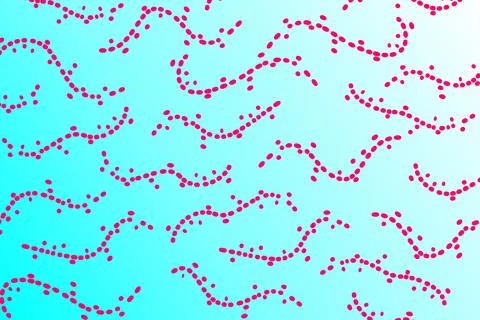 Abstract Wavy Dotted Line Pattern Background, Pink on Light Blue Gradient Stockillustratie