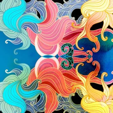 Abstract wavy elements background Foto stock