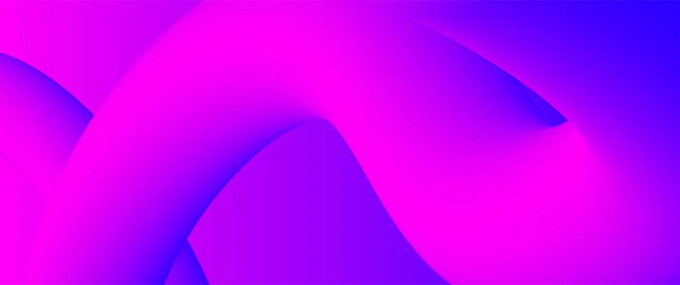 Abstract wavy fluid 3d shape with bright pink and purple colors gradient in Stock Illustration