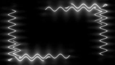Abstract Wavy Frame  Neon Light Effect Stock Footage 284391781