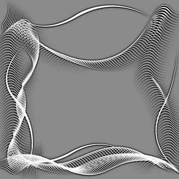 Abstract wavy frame silhouette patterns Illustrazione stock