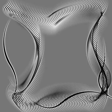 Abstract wavy frame silhouette patterns Stock Illustration