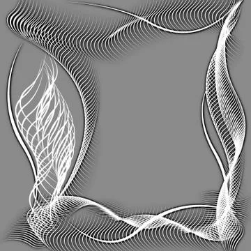 Abstract wavy frame silhouette patterns Stock Illustration