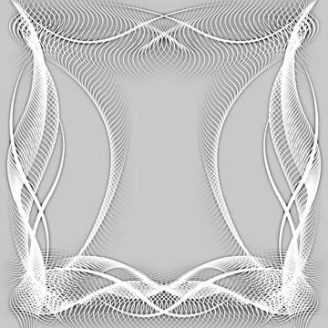 Abstract wavy frame silhouette patterns Stock Illustration