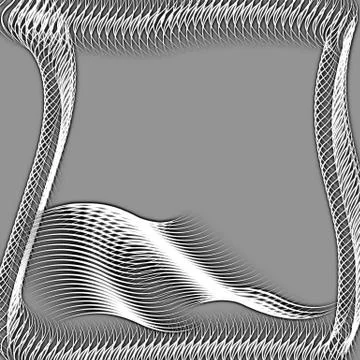 Abstract wavy frame silhouette patterns Stock Illustration