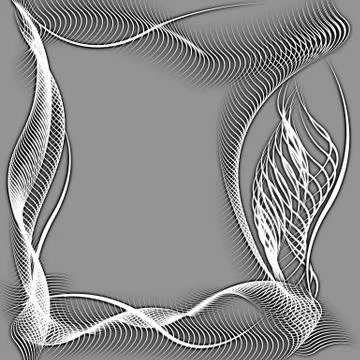 Abstract wavy frame silhouette patterns Stock Illustration